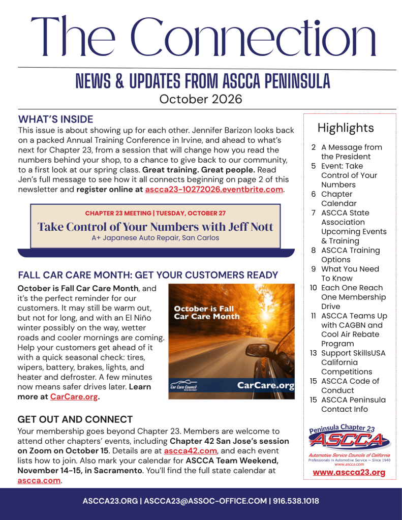 image of cover page of October 2026 newsletter